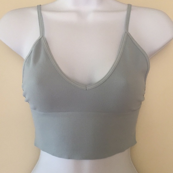 NEW Free People Gray/Blue Ali Crop Bra - Picture 3 of 6